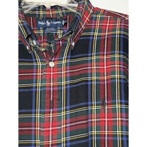 Ralph Lauren Shirt Mens XXL Black Red Plaid Blake Button Down Pony